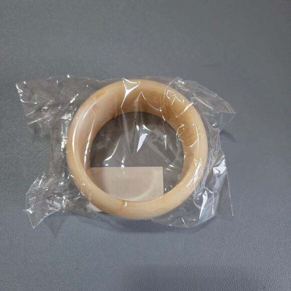 New Frasier Sterling Flat White Bangle Chunky Bracelet For Stacking Ivory - Picture 4 of 5